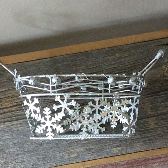 Snowflake Xmas gift basket table decoration Christmas winter - Picture 3 of 7